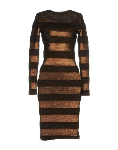 Shop Antonino Valenti Knee-length Dresses In Dark Brown