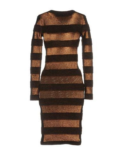 Shop Antonino Valenti Knee-length Dresses In Dark Brown