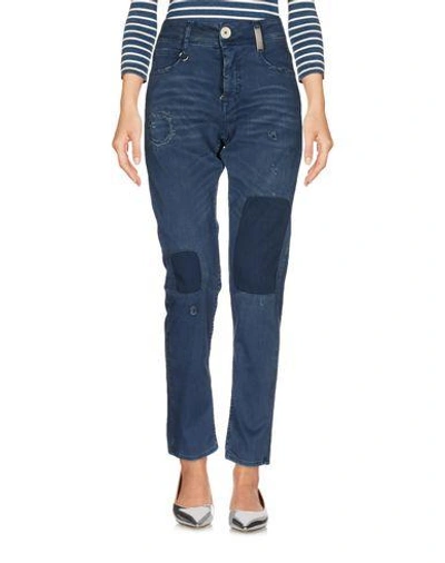 Shop High Denim Pants In Slate Blue