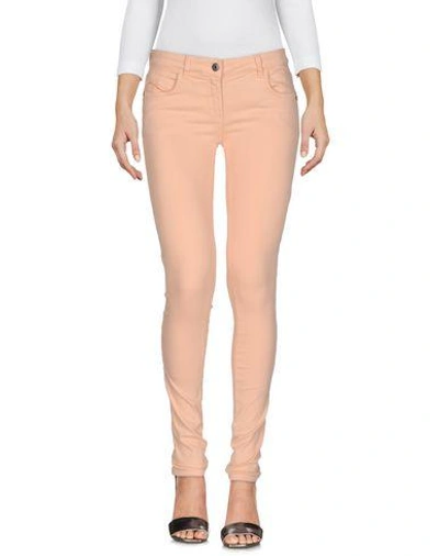 Shop Patrizia Pepe Woman Jeans Apricot Size 27 Cotton, Polyester, Elastane In Orange