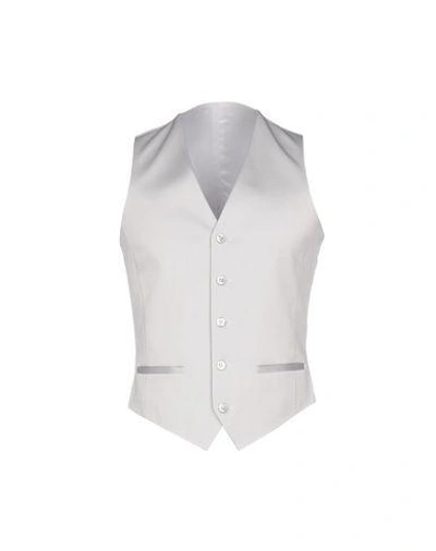 Shop Cc Collection Corneliani Man Vest Light Grey Size 34 Polyester, Virgin Wool