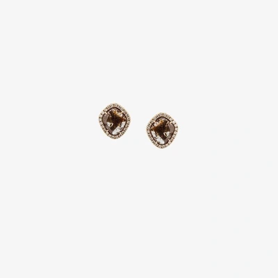 Shop Saqqara Sliced Diamond Earrings In Metallic