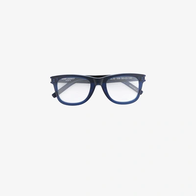 Shop Saint Laurent Eyewear Brille Mit Runden Gläsern In Blue