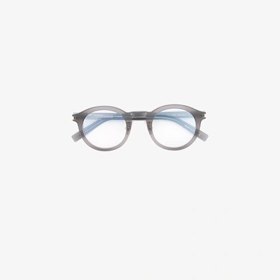 Shop Saint Laurent Eyewear Brille Mit Rundem Gestell In Grey