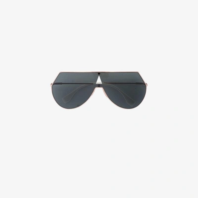 Shop Fendi Eyewear Eyeline Shield Tinted Sunglasses In Black