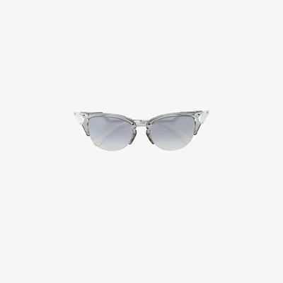 Shop Fendi Eyewear Metallic Iridia Palladium Sunglasses