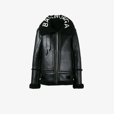 Shop Balenciaga Le Bombardier Leather Jacket