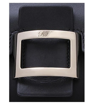 Shop Roger Vivier Viv' Cabas Leather Mini Shoulder Bag In Black