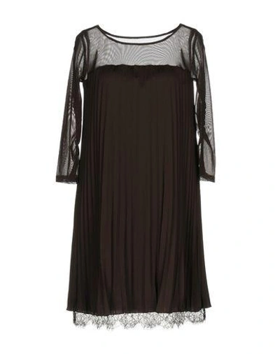 Shop Patrizia Pepe Short Dresses In Dark Brown