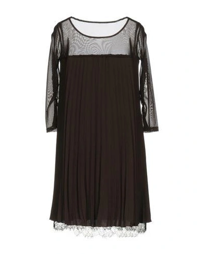 Shop Patrizia Pepe Short Dresses In Dark Brown