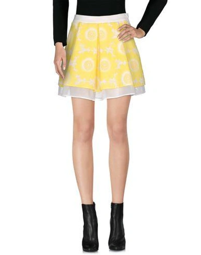 Shop Patrizia Pepe Mini Skirts In Yellow