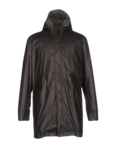 Shop Frankie Morello Coats In Dark Brown