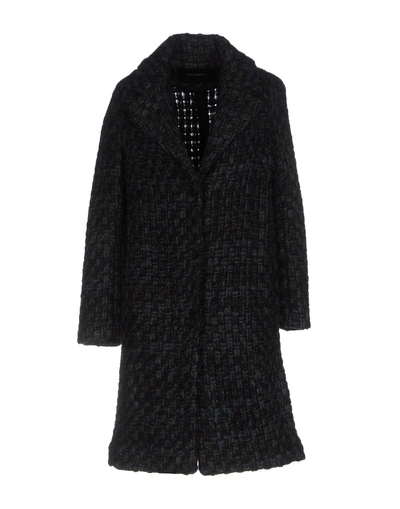 Shop Tara Jarmon Coat In Dark Blue