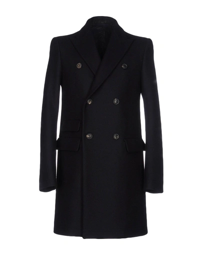 Shop Mauro Grifoni Coat In Dark Blue