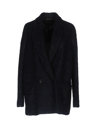 Shop Tonello Coat In Dark Blue