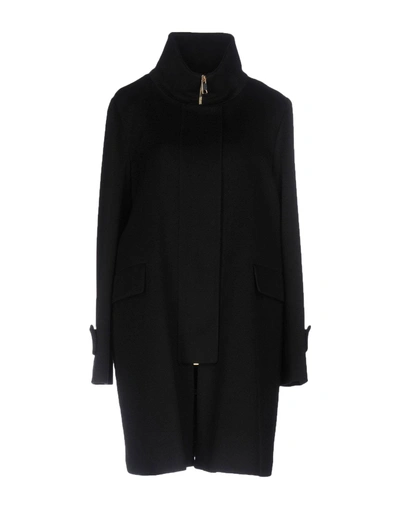 Shop Les Copains Coat In Black