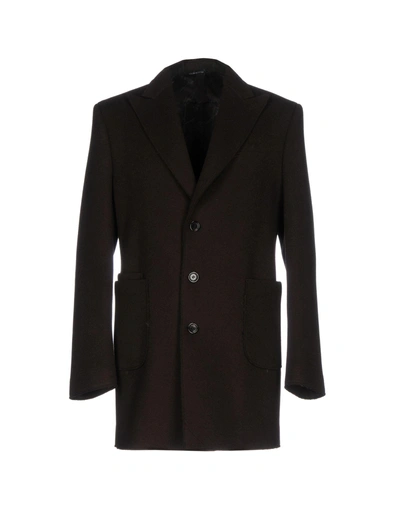 Shop Tonello Coats In Dark Brown