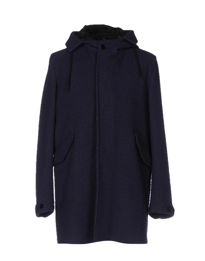 Shop Montedoro Coats In Dark Blue