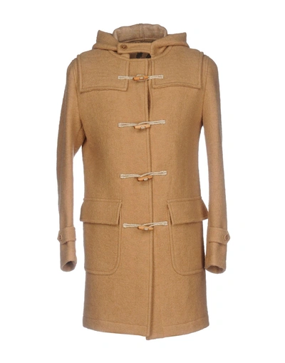 Shop Grey Daniele Alessandrini Coat In Camel