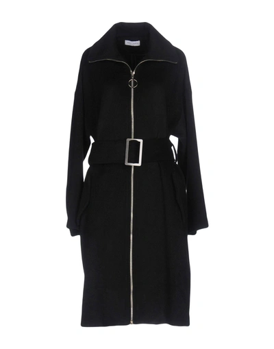 Shop Weili Zheng Belted Coats In Black