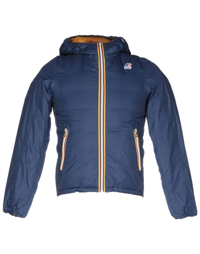 Shop K-way Down Jacket In Dark Blue