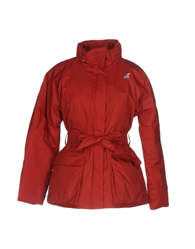 Shop K-way Down Jacket In Red