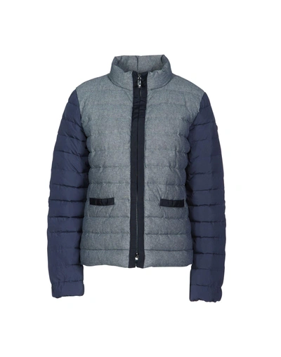 Shop Armani Jeans Down Jackets In Dark Blue