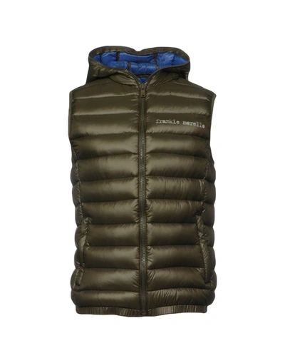 Shop Frankie Morello Down Jacket In Military Green