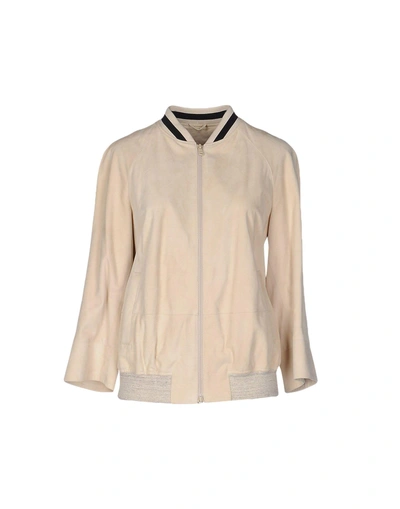 Shop Brunello Cucinelli Bomber In Beige