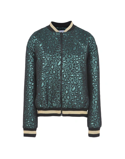 Shop Leo Studio Design Bomber In Emerald Green