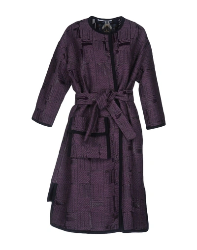 Shop Lorenza Pambianco Belted Coats In Light Purple