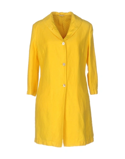 Shop Massimo Alba Overcoats In Yellow