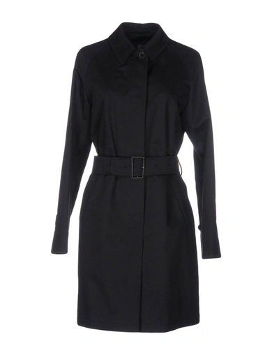 Shop Aquascutum Belted Coats In Dark Blue