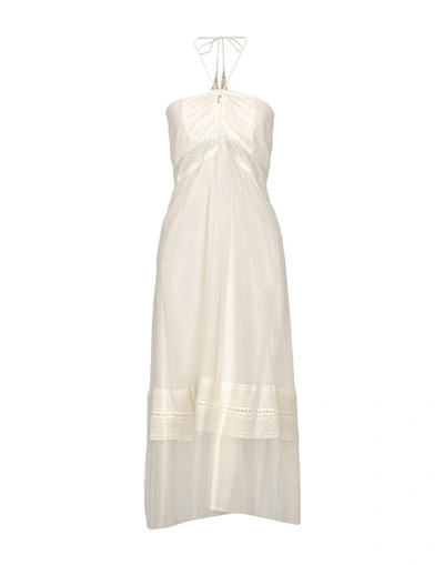 Shop Atos Lombardini Midi Dress In Ivory