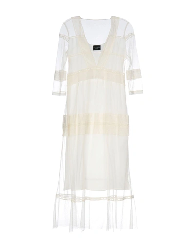 Shop Atos Lombardini Long Dress In Ivory