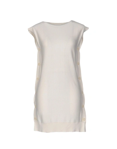 Shop Mm6 Maison Margiela Short Dress In Ivory