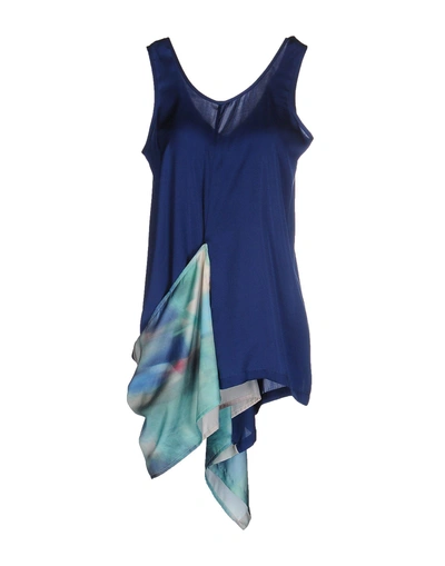 Shop Maria Calderara Short Dress In Blue
