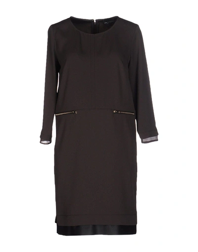 Shop Atos Lombardini Short Dresses In Dark Brown