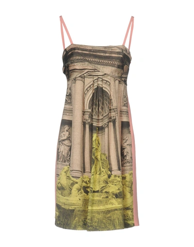 Shop Moschino Cheap And Chic Short Dresses In Sand