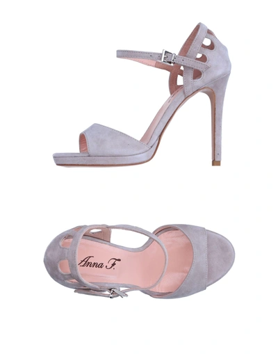 Shop Anna F Sandals In Light Grey