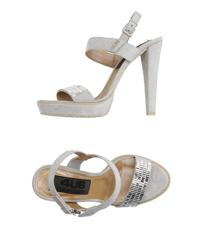 Shop Cesare Paciotti 4us Sandals In Light Grey