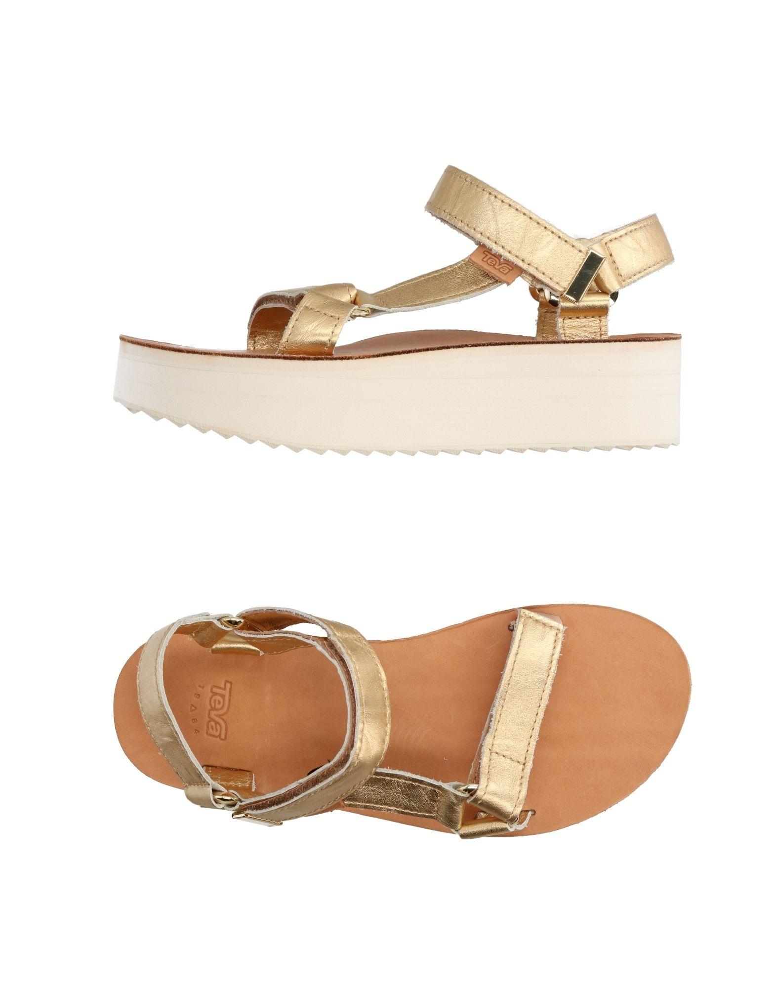 gold teva sandals