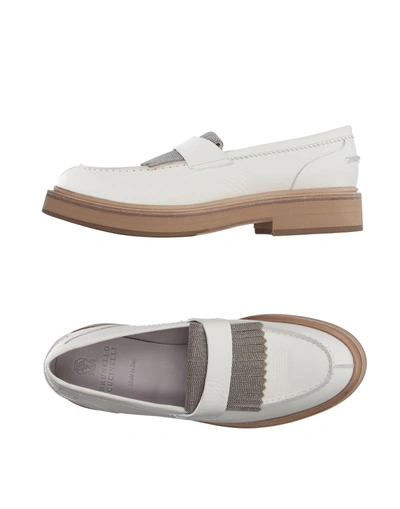 Shop Brunello Cucinelli Loafers In Ivory