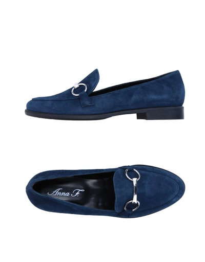 Shop Anna F Loafers In Dark Blue