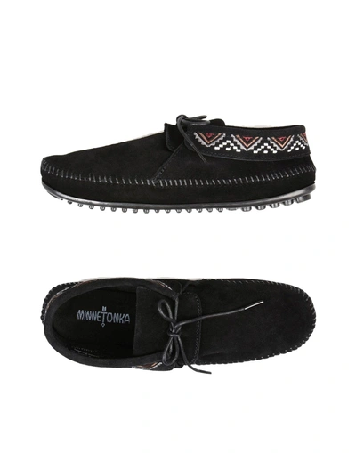 Shop Minnetonka Loafers In Black