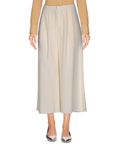 Shop Alice Waese Cropped Pants & Culottes In Ivory