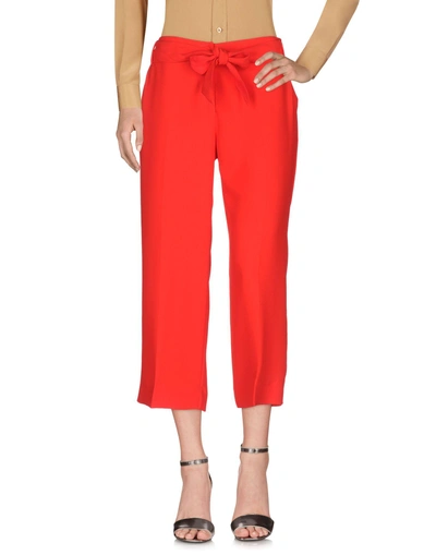 Shop Pinko Cropped Pants In Red
