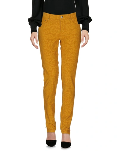 Shop Pt01 Pt Torino Woman Pants Ocher Size 28 Cotton, Elastane In Yellow