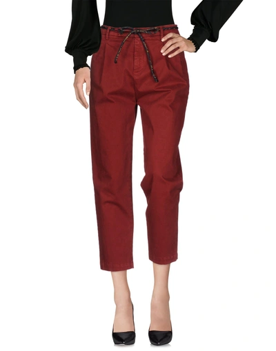 Shop Myths Casual Pants In Brick Red