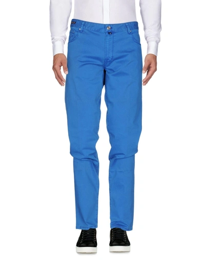 Shop Pt05 Pt Torino Man Pants Azure Size 31 Cotton, Elastane In Blue